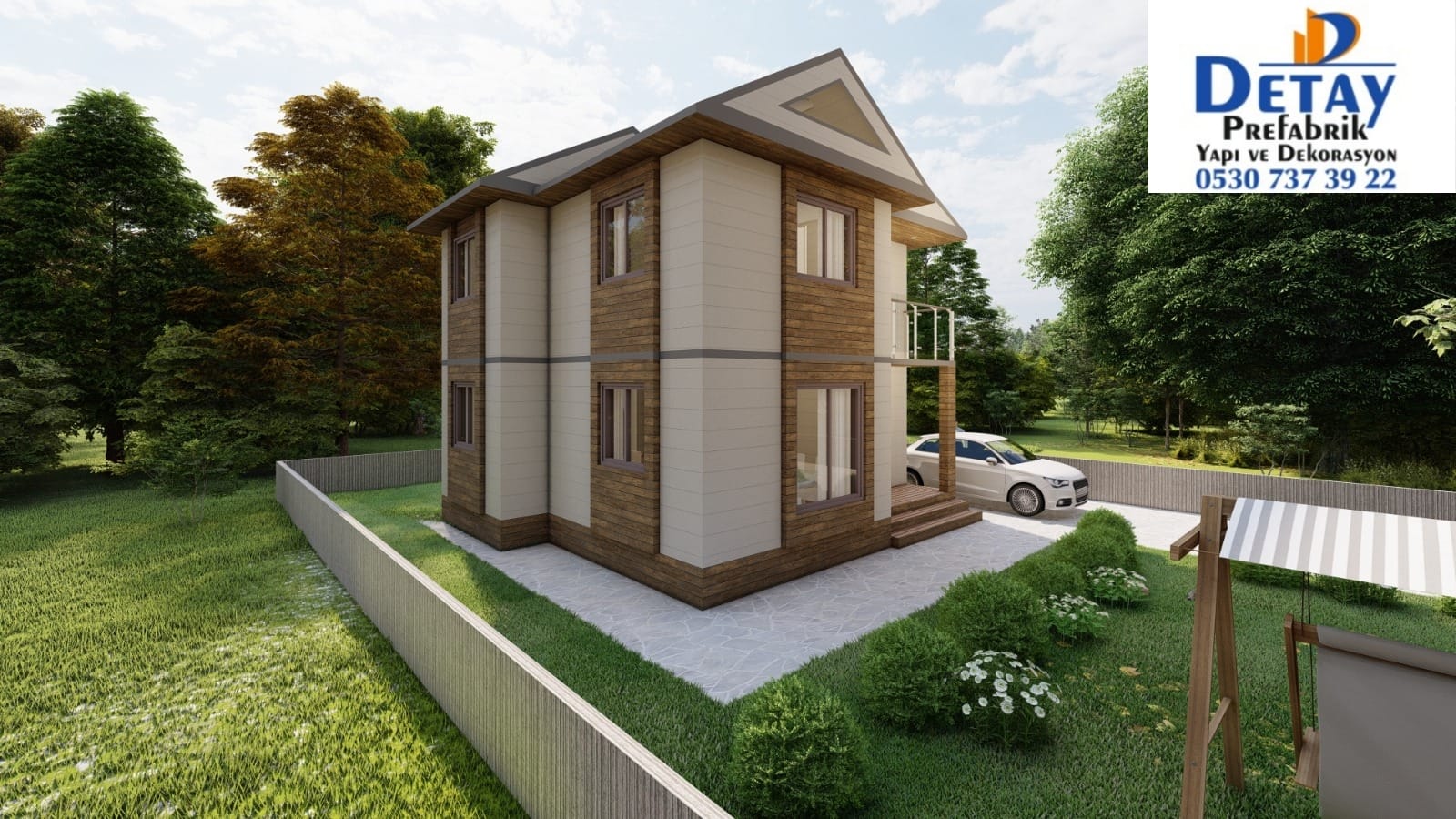 90m2 2+1 Çift Katlı Prefabrik Ev