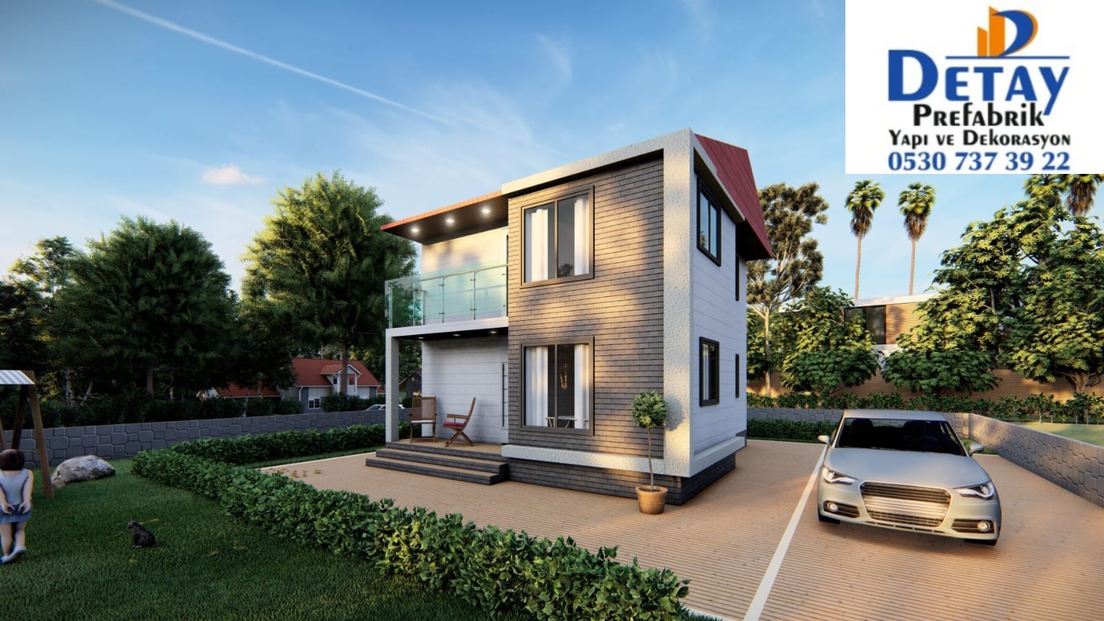 110m2 3+1 Çift Katlı Prefabrik Ev